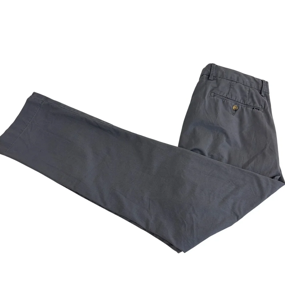 Polo Ralph Lauren Straight Fit Chino Pants Mens 32x29 Gray Stretch Cotton Blend